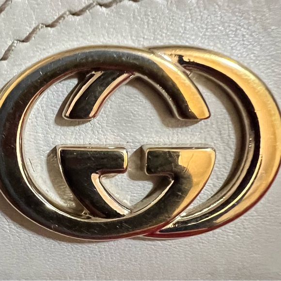 GUCCI AUTHENTIC GG MONOGRAM SUPREME CREAM&WHITE LEATHER&CANVAS LONG WALLET.EUC. - Picture 12 of 13